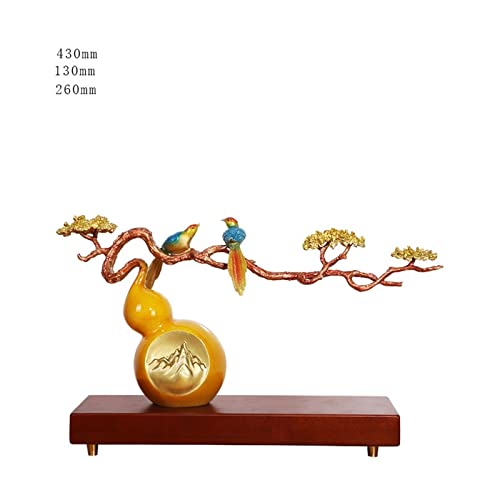 ZENGXJYCQINGJIANG Schreibtischdekor Reines Kupfer Fu Mangshan Ornamente Kürbis Vogel Wohnzimmer Büro Feng Shui Ornamente Dekorative Objekte(43 * 13 * 26cm) von ZENGXJYCQINGJIANG