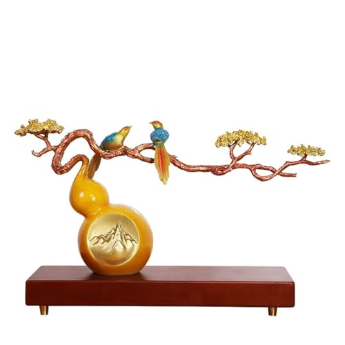 ZENGXJYCQINGJIANG Schreibtischdekor Reines Kupfer Fu Mangshan Ornamente Kürbis Vogel Wohnzimmer Büro Feng Shui Ornamente Dekorative Objekte(55 * 19 * 34cm) von ZENGXJYCQINGJIANG