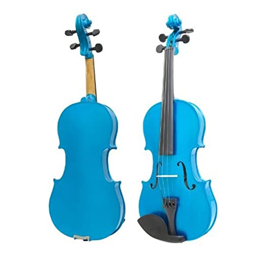 Blaue 4/4 Student Fiddle Maple Wood Acoustic Violine Mit Case Bow Für Anfänger, Musikalisches Geschenk Erwachsene Violine von ZENGXUE