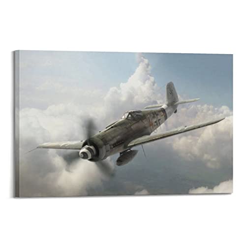 ZENGYL Luftfahrt-Kämpfer-Poster Fw 190 Fighter, dekoratives Gemälde, Leinwand, Wandposter und Kunstbild, Druck, modernes Familien-Schlafzimmer, Dekor-Poster, 20 x 30 cm von ZENGYL