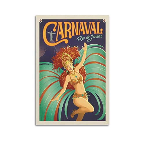 ZENGYL Vintage-Poster, Karneval, Rio De Janeiro, dekoratives Gemälde, Leinwand, Wandposter und Kunstbild, modernes Familien-Schlafzimmer, Dekoration, Poster, 40 x 60 cm von ZENGYL