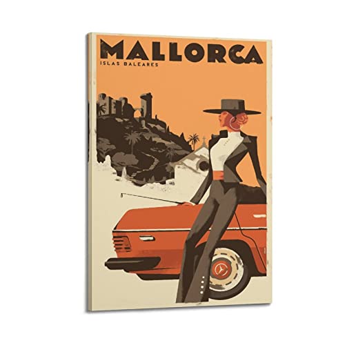 ZENGYL Vintage-Poster Mallorca-1 Poster, dekoratives Gemälde, Leinwand, Wandposter und Kunstbild, modernes Familien-Schlafzimmer, 50 x 75 cm von ZENGYL