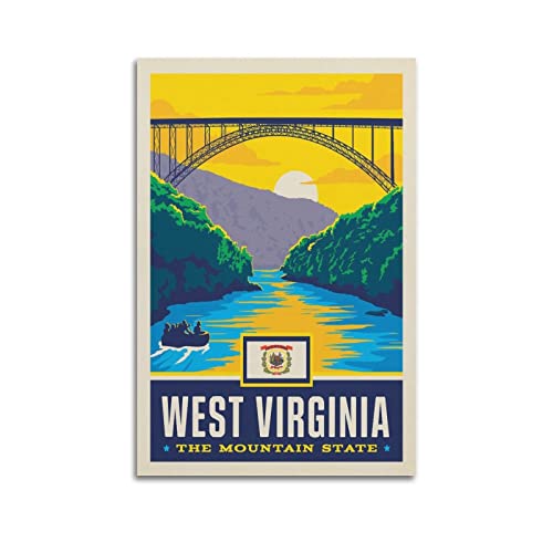 ZENGYL Vintage-Poster West Virginia State Pride Poster Dekorative Malerei Leinwand Wandposter und Kunstbild Druck Moderne Familie Schlafzimmer Dekor Poster 40 x 60 cm von ZENGYL