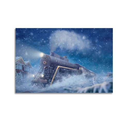 ZENGYL Weihnachtsposter "The Polar Express Zug", dekoratives Gemälde, Leinwand-Wandposter und Kunstdruck, modernes Familienschlafzimmer-Dekor-Poster, 30 x 45 cm von ZENGYL