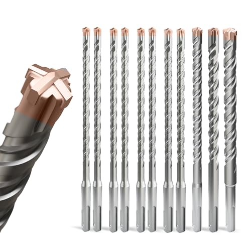 ZENIX SDS Plus Bohrer set 11-tlg [Ø4-14×210mm] - Titanbeschichtete 4-Schneiden | 40CR-Stahl von ZENIX