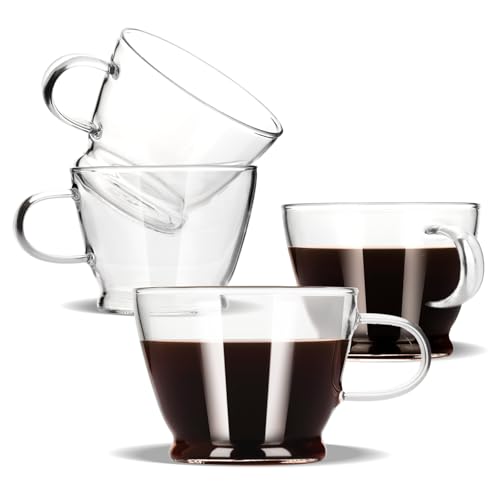 ZENS Espressotassen 4er-Set, 160ml kleine Espresso-Shot-Glas mit Griffen, klare Borosilikatglas Espresso Gläser, Demitasse Espresso tassen Set für Kaffee oder Tee, Kaffeemaschine Zubehör ZENS Espressotassen 4er-Set, 160ml kleine Espresso-Shot-Glas mit Griffen, klare Borosilikatglas Espresso Gläser, Demitasse Espresso tassen Set für Kaffee oder Tee, Kaffeemaschine Zubehör von ZENS