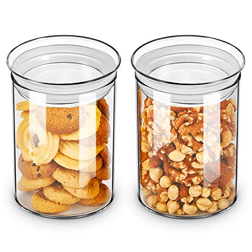 ZENS Glasbehälter, luftdichte Küchenbehälter-Set mit Glasdeckel, 765 ml, transparente Süßigkeiten-Aufbewahrungsbehälter, 2er-Set für Snacks, 800 ml von ZENS