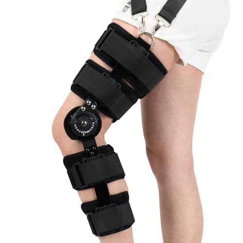 ZENSTEEL Knieorthese Verstellbare Knieschiene Stabilisierung ROM, Knie-Wegfahrsperre Verstellbare mit Seitlichen Beinstabilisatoren Zusätzlicher Schultergurt von ZENSTEEL