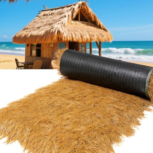 Simuliertes Stroh,Stohdach-Künstliches,Synthetisches Strohdach Dach,Strohdach,Reet Dach,Gefälschte,Künstliche Strohrolle Für Tiki Bars,Themenpartys Dekor(1x6m(39.4x236.2in)) von ZENSTYW