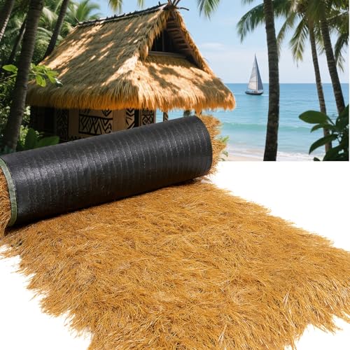 Stohdach-Künstliches,Synthetisches Strohdach Dach,Reet Dach,Mexikanisch,Gefälschte,Simuliertes Stroh Für Terrassen,Tiki Bars,Themenpartys Dekor(1x2m(39.4x78.7in)) von ZENSTYW