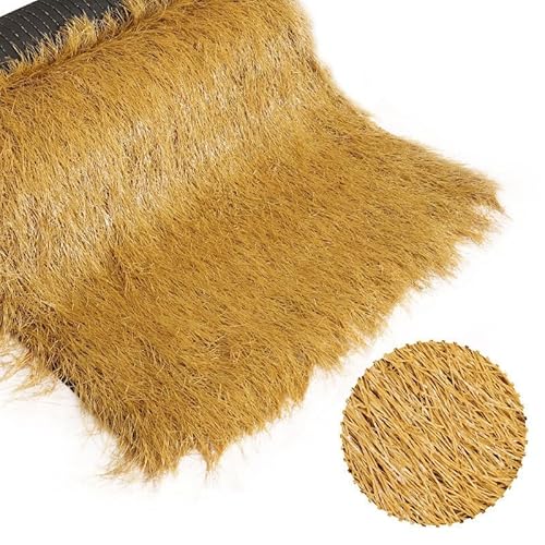 Synthetisches Stroh,Künstliches Stroh,Künstliche Strohfliesen,Simulation Reetdach Schindel,Gefälschtes,Palmstrohrollen Für Outdoor Dach Tiki(1x12m(39.4x472.4in)) von ZENSTYW