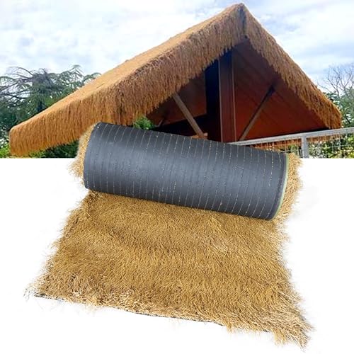 Synthetisches Strohdach Rolle,Strohdach Palmendach,Künstliches Strohdach,Reetdach Strohdach Wasserdicht,Für Terrassenhütten,Poolränder,Strände(1x13m(39.4x511.8in)) von ZENSTYW