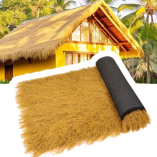 Synthetisches Strohgrasdach,Strohdach Stroh Rolle Für Tiki Bars,Strohdach Stroh Rolle Für Party,Mexikanisch,Gefälschte,Strohdach,Grasdach(1x12m(39.4x472.4in)) von ZENSTYW