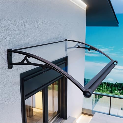 Türüberdachung,Polycarbonatplatten Vordach Für Haustür,Türdach Für Draußen Regenschutz Mit Halterung Aus Aluminiumlegierung,UV-Schutz Vor Regen Und Schnee(W100*120cm/39.4 * 47.2in) von ZENSTYW