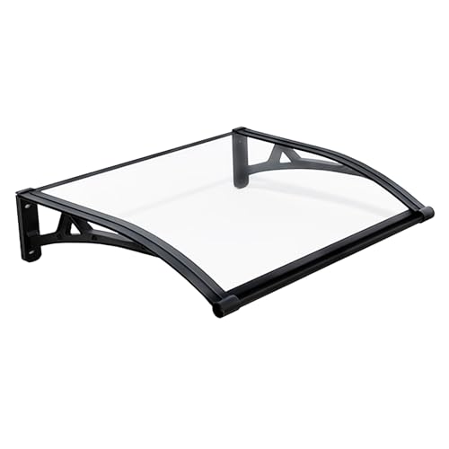 Vordach Für Haustür,Polycarbonat Haustür Vordach,Halterung Aus Aluminiumlegierung,UV-Schutz,Regenmarkise Geeignet Für Türdach Terrasse Garten(W60*80cm/23.6 * 31.5in) von ZENSTYW