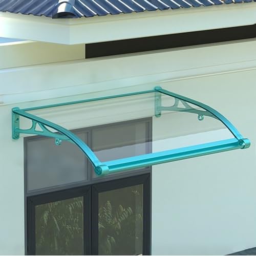 Vordach Für Haustür Aus Aluminium Und Polycarbonat,Überdachung Haustür,Fenstervordach Mit Separater Entwässerung,UV-Schutz,Regen- Und Schneeschutz(Clear,W120*120cm/47.2 * 47.2in) von ZENSTYW
