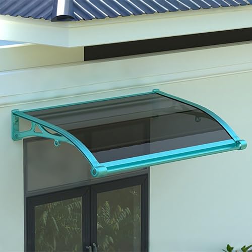 Vordach Für Haustür Aus Aluminium Und Polycarbonat,Überdachung Haustür,Fenstervordach Mit Separater Entwässerung,UV-Schutz,Regen- Und Schneeschutz(Dark Gray,W120*120cm/47.2 * 47.2in) von ZENSTYW