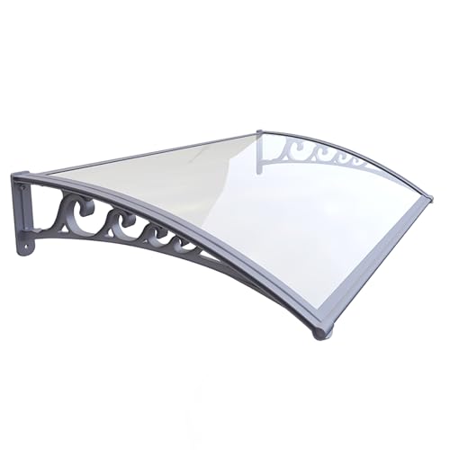 Vordach Für Haustür Türeingang,Transparentes Polycarbonat Draußen Regendach,Eingangsüberdachung,Regen- Und UV-beständig,Für Tür Veranda, Outdoor,Dach,Terrasse(W80*120cm/31.5 * 47.2in) von ZENSTYW