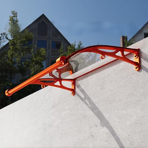 Vordach Haustür,Fenstertürmarkisen Außen Mit Aluminiumhalterung Aus Polycarbonatplatte,Regen- Und UV-Schutz,Überdachung Haustür,Für Tür-Fenster-Veranda-Terrasse(W120*120cm/47.2 * 47.2in) von ZENSTYW