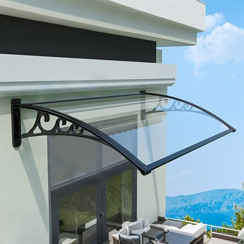 Vordach Haustür,Türmarkise Für Terrasse,Regen- Und UV-Schutz,Transparentes Polycarbonat-Fensterdach,Für Balkon,Veranda,Fenster(W60*120cm/23.6 * 47.2in) von ZENSTYW