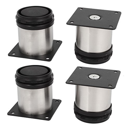 Langdy Verstellbare Möbelbeine, Küchenschränke, Edelstahl, 50 x 50 mm, 4 Stück von ZENUTA