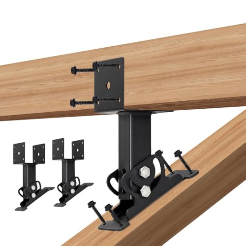 3 Stück Pergola Halterung 9x9 cm (3,5 Zoll) – Verstellbare Schwerlast Dachhalterung Metall für Terrassendach, Gartenüberdachung & Holzträger-Beschlag, Schwarz von ZENVOKE