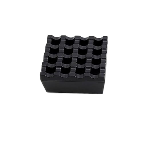Aschenbecher Metallaschenbecher mit sechzehn Löchern, Deckel for Zigaretten, quadratisch, tragbare Aschenbecher for draußen, Terrasse, Zuhause, Büro, Tischaschenbecher Aschenbecher für zu Hause(Schwar von ZENY896V