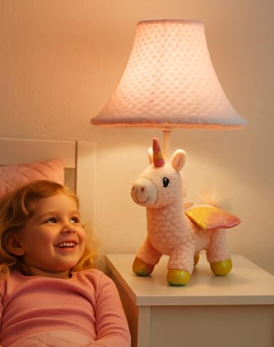 ZENZOO Lichtfreund Einhorn Plüsch Nachttischleuchte Schreibtischleuchte rosa von ZENZOO