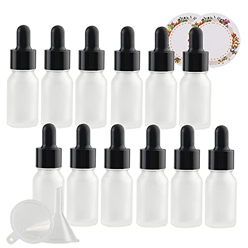 ZEOABSY 12 Stück Matt transparent Pipettenflasche mit Schwarz Pipettenring, 10ml Glasflasche Glaspipette Tropfpipetten für Ätherisches Öl,Aromatherapie, Massage, Duftöl Probe +Trichter ZEOABSY 12 Stück Matt transparent Pipettenflasche mit Schwarz Pipettenring, 10ml Glasflasche Glaspipette Tropfpipetten für Ätherisches Öl,Aromatherapie, Massage, Duftöl Probe +Trichter von ZEOABSY