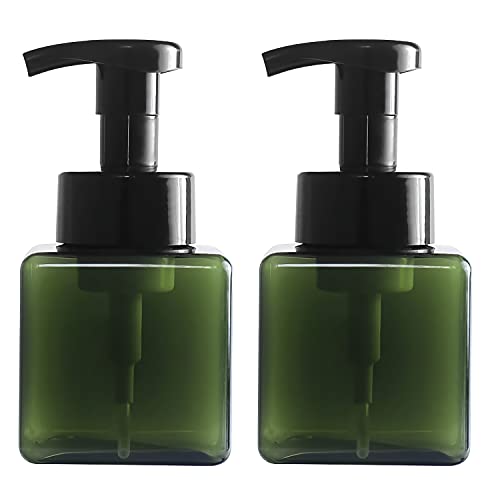 ZEOABSY 2 Stück 250ml Quadrat Leere Grün Seifenspender Schäumende Schaumseifenspender Nachfüllbare Seifenflaschen für Schäumende Flüssigseife Küche Bad Kosmetik Shampoos von ZEOABSY