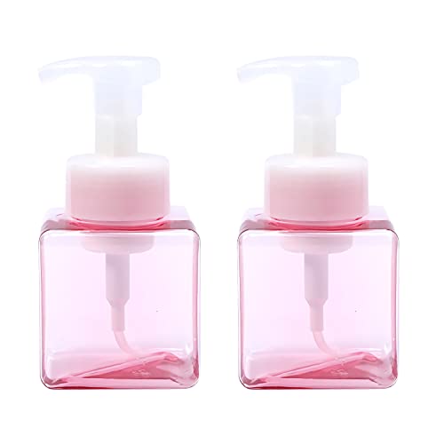 ZEOABSY 2 Stück 250ml Quadrat Leere Rosa Seifenspender Schäumende Schaumseifenspender Nachfüllbare Seifenflaschen für Schäumende Flüssigseife Küche Bad Kosmetik Shampoos von ZEOABSY