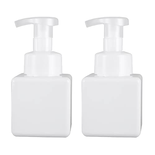 ZEOABSY 2 Stück 250ml Quadrat Leere weiß Seifenspender Schäumende Schaumseifenspender Nachfüllbare Seifenflaschen für Schäumende Flüssigseife Küche Bad Kosmetik Shampoos von ZEOABSY