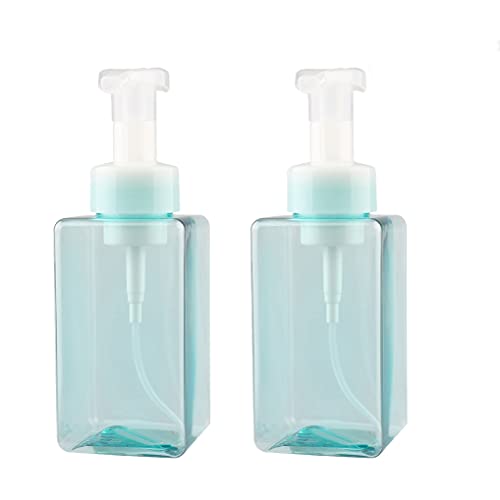 ZEOABSY 2 Stück 450ml Quadrat Leere Blau Seifenspender Schäumende Schaumseifenspender Nachfüllbare Seifenflaschen für Schäumende Flüssigseife Küche Bad Kosmetik Shampoos von ZEOABSY