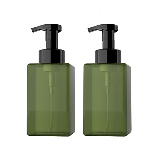 ZEOABSY 2 Stück 450ml Quadrat Leere Grün Seifenspender Schäumende Schaumseifenspender Nachfüllbare Seifenflaschen für Schäumende Flüssigseife Küche Bad Kosmetik Shampoos von ZEOABSY