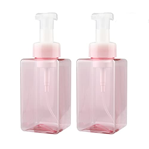 ZEOABSY 2 Stück 450ml Quadrat Leere Rosa Seifenspender Schäumende Schaumseifenspender Nachfüllbare Seifenflaschen für Schäumende Flüssigseife Küche Bad Kosmetik Shampoos von ZEOABSY