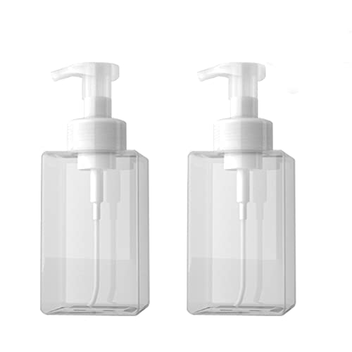 ZEOABSY 2 Stück 450ml Quadrat Leere Transparente Seifenspender Schäumende Schaumseifenspender Nachfüllbare Seifenflaschen für Schäumende Flüssigseife Küche Bad Kosmetik Shampoos von ZEOABSY