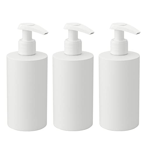 ZEOABSY 3 Stück 200 ml Leere Weiß PP-Kunststoff Flasche mit Lotion-Pumpen für Cremigen Substanzen, Lotionen,Gele Lotion-Spender,Seifenspender, Lotionspender, Badzubehör + 1 Trichter von ZEOABSY