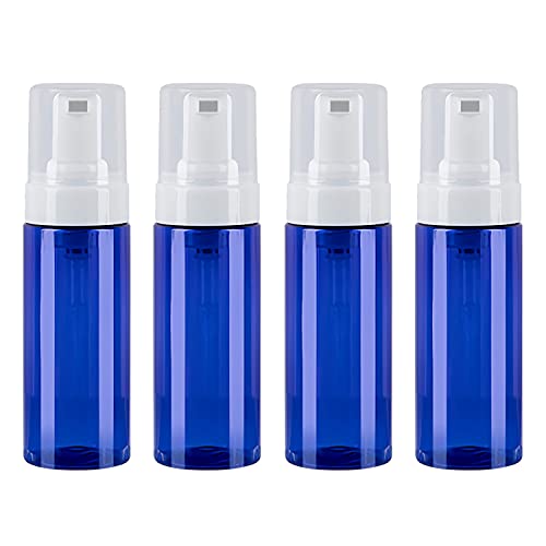 ZEOABSY 4 Stück 150ML Leere Nachfüllbar Blau PET-Kunststoff Pumpflasche Schaumflasche Seifenspender für Shampoos Reinigung Kosmetik Lotion Flüssigseife von ZEOABSY