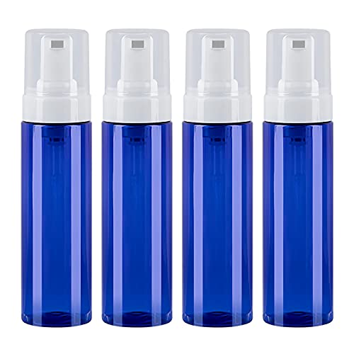 ZEOABSY 4 Stück 200ML Leere Nachfüllbar Blau PET-Kunststoff Pumpflasche Schaumflasche Seifenspender für Shampoos Reinigung Kosmetik Lotion Flüssigseife von ZEOABSY