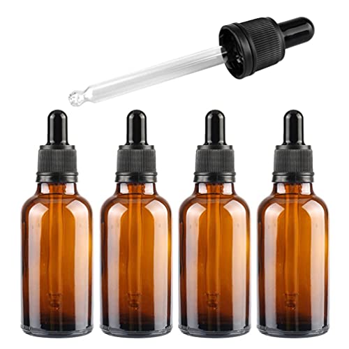 ZEOABSY 4 Stück 50ml Leere Braun Pipettenflasche mit Originalitätsschraubverschluss,Glasflasche Tropfpipetten für Aromatherapie ätherische Öle Dosierung + 1x Trichter ZEOABSY 4 Stück 50ml Leere Braun Pipettenflasche mit Originalitätsschraubverschluss,Glasflasche Tropfpipetten für Aromatherapie ätherische Öle Dosierung + 1x Trichter von ZEOABSY