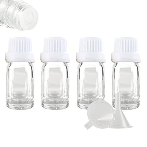 ZEOABSY 4 Stück Leer 10ml Braunglas Flasche mit Tropfmontur Originalitätsverschluss, Tropfflasche Klar mit Weiß Schraubverschluss Glasflaschen für Ätherisches Öle Essenzen Aromatherapie ZEOABSY 4 Stück Leer 10ml Braunglas Flasche mit Tropfmontur Originalitätsverschluss, Tropfflasche Klar mit Weiß Schraubverschluss Glasflaschen für Ätherisches Öle Essenzen Aromatherapie von ZEOABSY