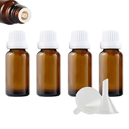 ZEOABSY 4 Stück Leer 20ml Braunglas Flasche mit Tropfmontur Originalitätsverschluss, Tropfflasche Braun mit Weiß Schraubverschluss Glasflaschen für Ätherisches Öle Essenzen Aromatherapie ZEOABSY 4 Stück Leer 20ml Braunglas Flasche mit Tropfmontur Originalitätsverschluss, Tropfflasche Braun mit Weiß Schraubverschluss Glasflaschen für Ätherisches Öle Essenzen Aromatherapie von ZEOABSY