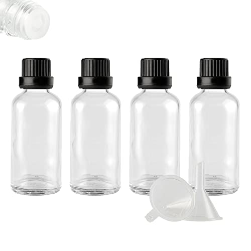ZEOABSY 4 Stück Leer 50ml Braunglas Flasche mit Tropfmontur Originalitätsverschluss, Tropfflasche Klar mit Schwarz Schraubverschluss Glasflaschen für Ätherisches Öle Essenzen Aromatherapie ZEOABSY 4 Stück Leer 50ml Braunglas Flasche mit Tropfmontur Originalitätsverschluss, Tropfflasche Klar mit Schwarz Schraubverschluss Glasflaschen für Ätherisches Öle Essenzen Aromatherapie von ZEOABSY