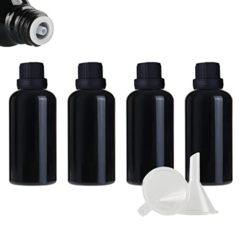 ZEOABSY 4 Stück Leer 50ml Braunglas Flasche mit Tropfmontur Originalitätsverschluss, Tropfflasche Schwarz mit Schwarz Schraubverschluss Glasflaschen für Ätherisches Öle Essenzen Aromatherapie ZEOABSY 4 Stück Leer 50ml Braunglas Flasche mit Tropfmontur Originalitätsverschluss, Tropfflasche Schwarz mit Schwarz Schraubverschluss Glasflaschen für Ätherisches Öle Essenzen Aromatherapie von ZEOABSY