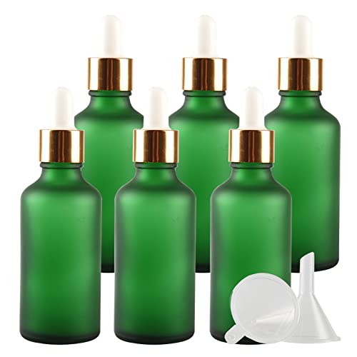 ZEOABSY 6 Stück 50 ml Gefrostet Grünglas Pipettenflasche mit Gold Pipettenring, Leere Glasflasche Glastropfer Glaspipette Tropfflaschen für Ätherische Öle Aromatherapie + 2x Trichter ZEOABSY 6 Stück 50 ml Gefrostet Grünglas Pipettenflasche mit Gold Pipettenring, Leere Glasflasche Glastropfer Glaspipette Tropfflaschen für Ätherische Öle Aromatherapie + 2x Trichter von ZEOABSY