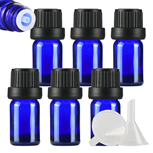 ZEOABSY 6 Stück Leer 5ml Braunglas Flasche mit Tropfmontur Originalitätsverschluss, Tropfflasche Blau mit Schwarz Schraubverschluss Glasflaschen für Ätherisches Öle Essenzen Aromatherapie ZEOABSY 6 Stück Leer 5ml Braunglas Flasche mit Tropfmontur Originalitätsverschluss, Tropfflasche Blau mit Schwarz Schraubverschluss Glasflaschen für Ätherisches Öle Essenzen Aromatherapie von ZEOABSY