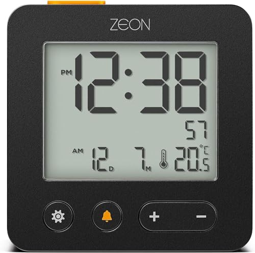 ZEON Digitaler Nachttischwecker mit positiver LCD-Anzeige, Schlummer- und Hintergrundbeleuchtung sowie Temperatur-, Tages- und Datumsanzeige in Schwarz, batteriebetrieben, CE4557 ZEON Digitaler Nachttischwecker mit positiver LCD-Anzeige, Schlummer- und Hintergrundbeleuchtung sowie Temperatur-, Tages- und Datumsanzeige in Schwarz, batteriebetrieben, CE4557 von ZEON