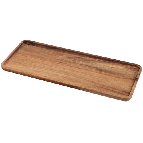 ZEONHEI 1 Stück Dekotablett Akazie Serviertablett Holz Rechteckig Holztablett Rechteckiges Tablett Hölzerne Holztablett Deko Länglich Klein Dekotablett zum Servieren, Restaurant, Bar, 30x12x1,1 cm von ZEONHEI