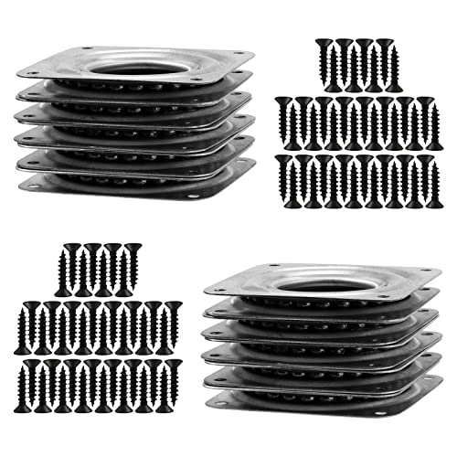 ZEONHEI 10 Stück 71mm 3 Zoll Quadrat Drehlager Drehteller, 360 Grad Metall Drehteller kugelgelagert, Drehen Schwenken Lazy Susan Platte mit 80 Schrauben für Küchenregal TV Rack, 30kg Tragen Silber von ZEONHEI