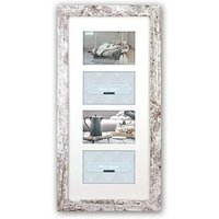 S.r.l. Nelson 6 4Q Holzrahmen, Chabby Chic Weiß, Für 4 x Bildformat 10 x 15 cm - ZEP von ZEP